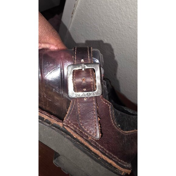 Naot Women's 39/8-8.5 Brown Leather Open-Toe Fishermen Sandals Adjustable Buckle - Picture 5 of 8